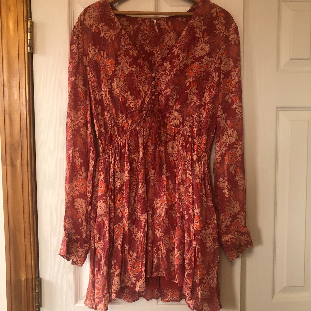 Orange Floral Free People Dress
